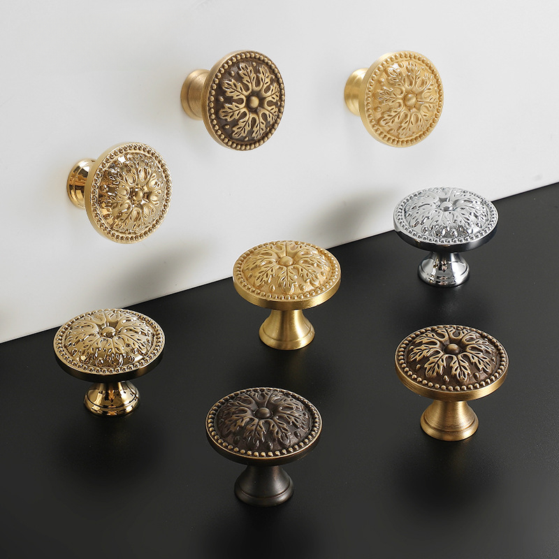 Vintage Furniture Hardware Pulls - 1pcs Satin Brass Cabinet Door Handles