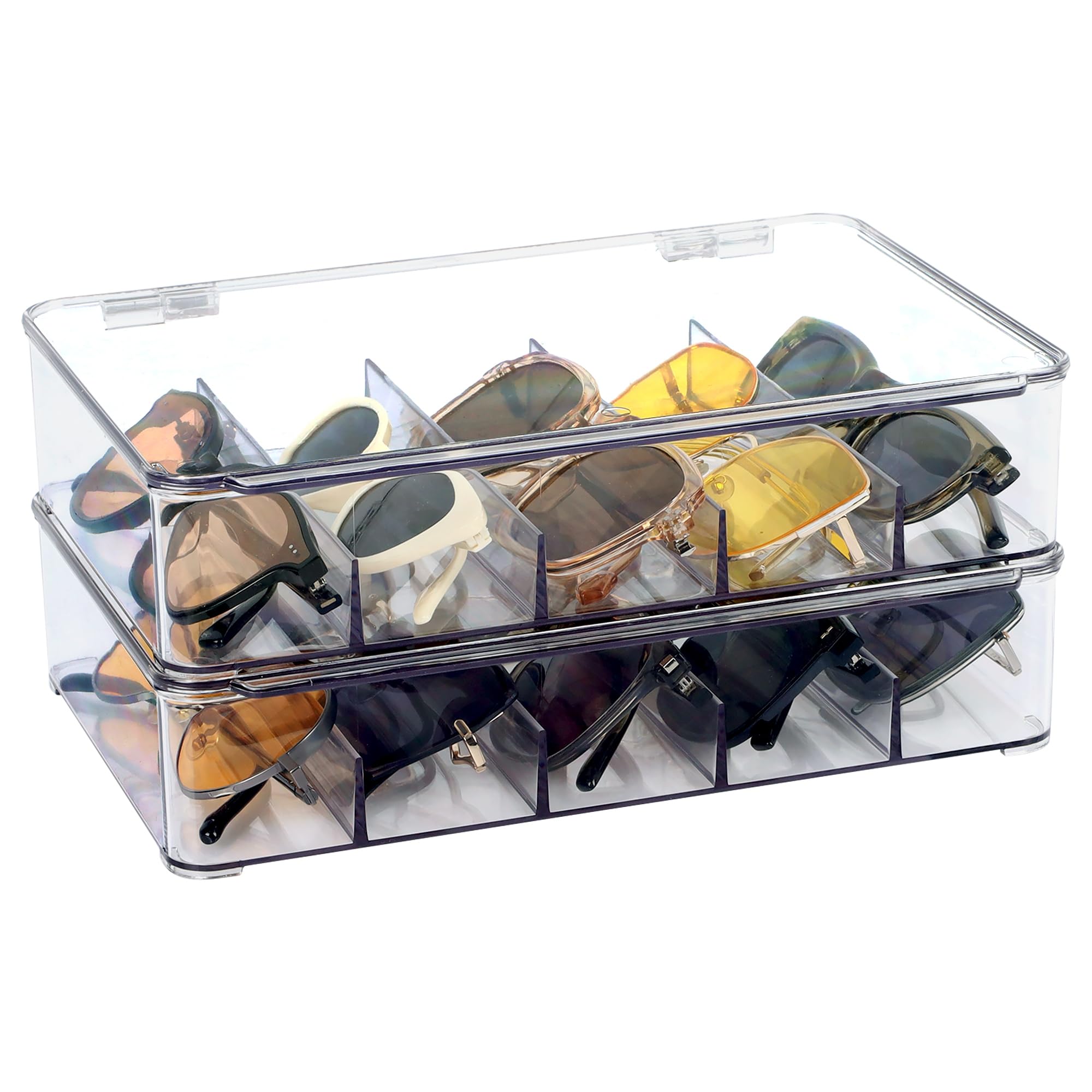 Drawer Organizer Peg - Sunglasses Organizer Plastic Stackable Eyeglass Case
