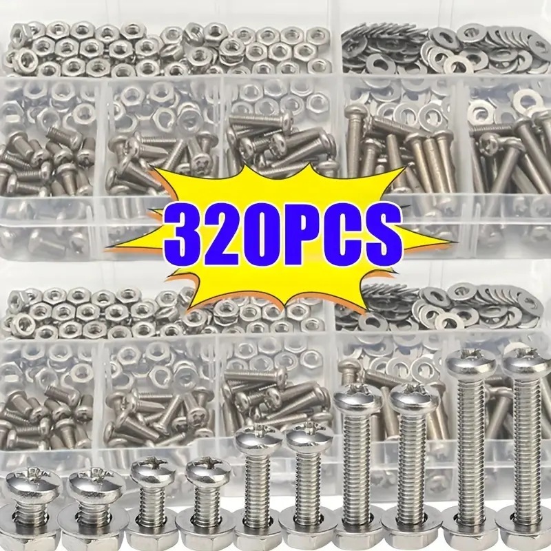 320PCS Hex Nuts & Bolts Set M2 - Universal Furniture Hardware review and price