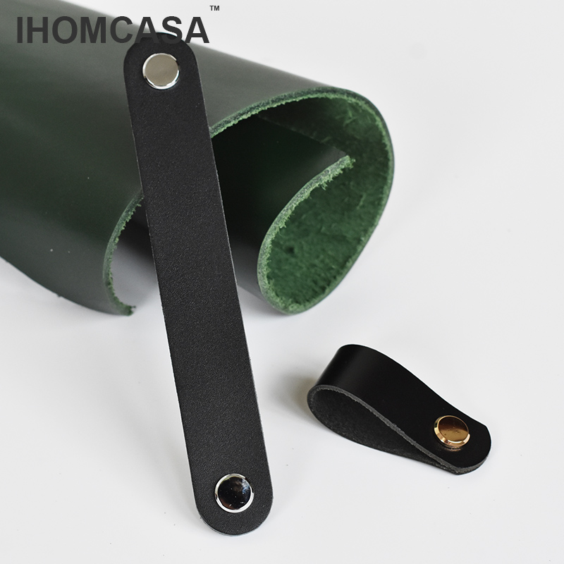 IHOMCASA Black Leather Knobs   - Furniture Rotating Hardware review and price